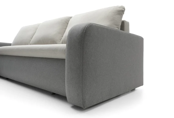 Mellow Fabric Corner Sofa Bed with Storage and Cup Holder - Image 4