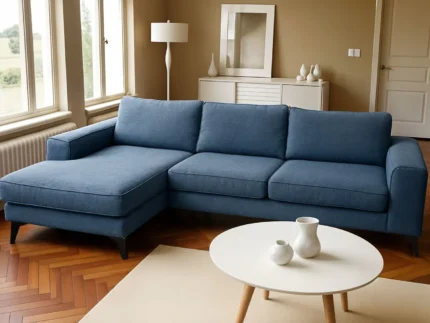 Venice Basket Weave Corner Sofa | Light Blue
