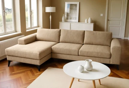 Venice Basket Weave Corner Sofa | Beige