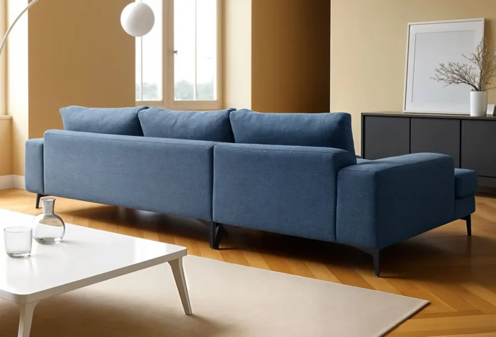 Venice Basket Weave Corner Sofa | Light Blue - Image 2