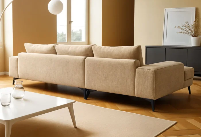 Venice Basket Weave Corner Sofa | Beige - Image 3