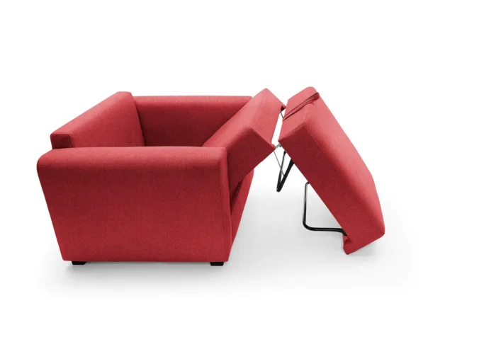Olly Single Sofa Bed |  Red - Image 2