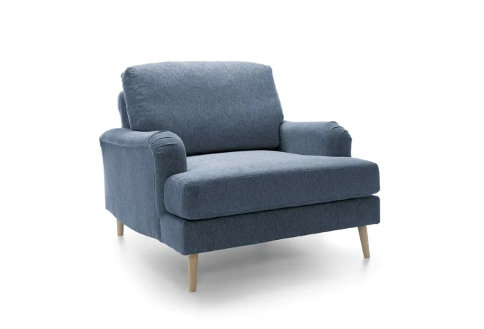 Harper Chenille Armchair | Dark Blue - Image 7