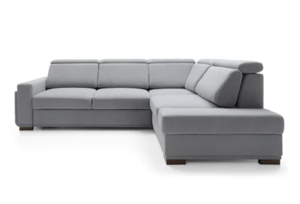 Mellow Fabric Corner Sofa Bed with Storage and Cup Holder
