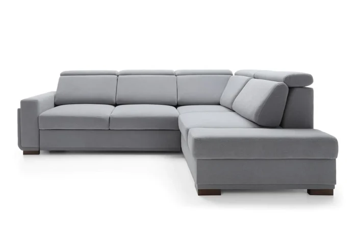 Mellow Fabric Corner Sofa Bed with Storage and Cup Holder