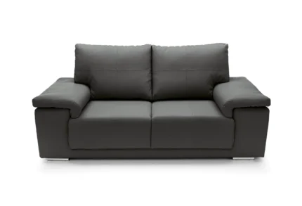Texas 2 Seater Leather Sofa | Black