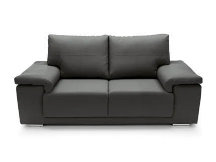 Texas 2 Seater Leather Sofa | Black