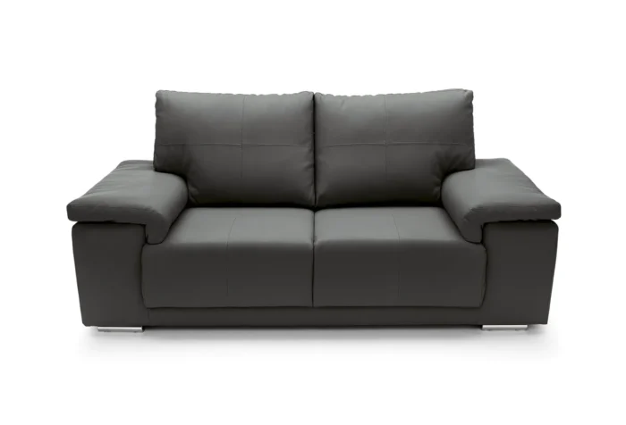Texas 2 Seater Leather Sofa | Black