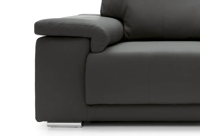 Texas 2 Seater Leather Sofa | Black - Image 3