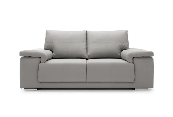 Texas 2 Seater Leather Sofa | Light Gray