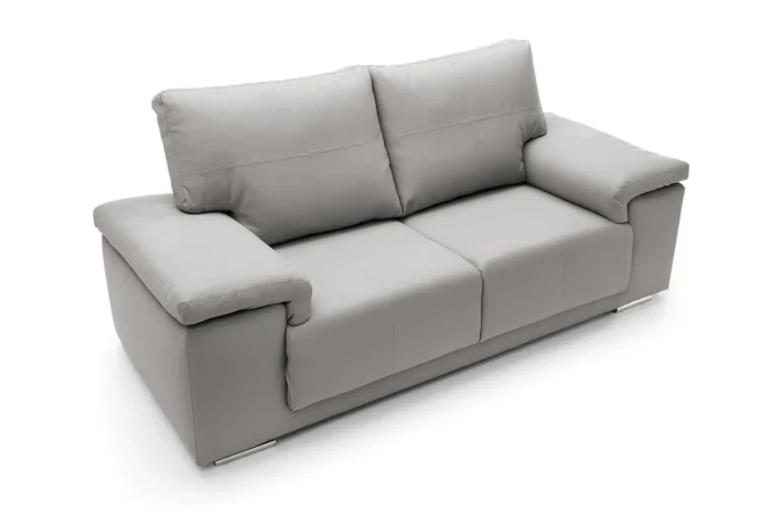 Texas 2 Seater Leather Sofa | Light Gray - Image 6