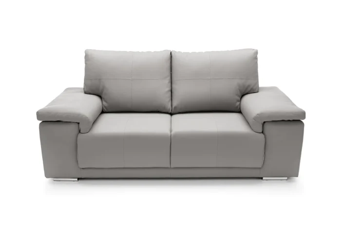 Texas 2 Seater Leather Sofa | Light Gray - Image 5