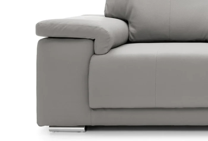 Texas 2 Seater Leather Sofa | Light Gray - Image 4