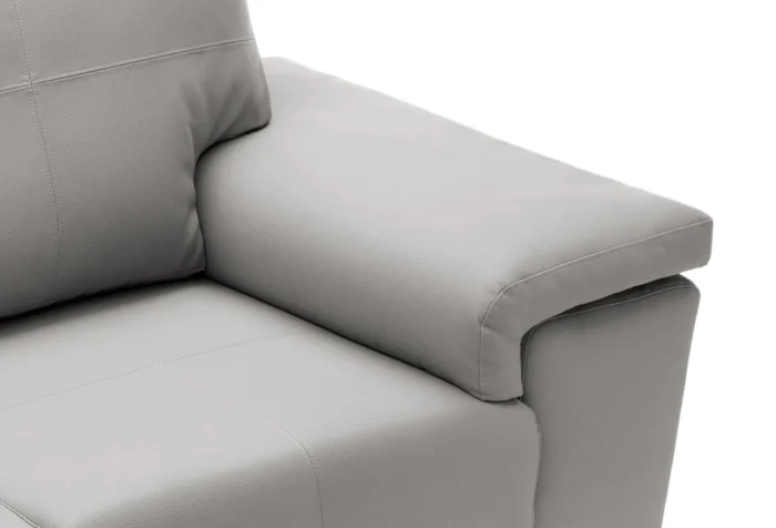 Texas 2 Seater Leather Sofa | Light Gray - Image 3