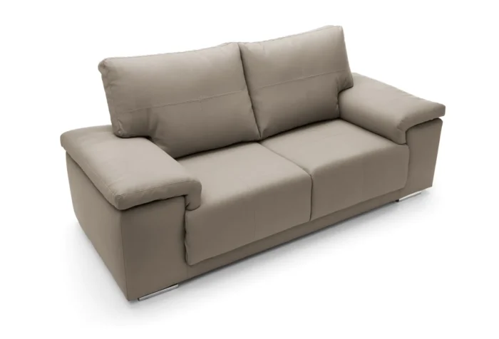 Texas 2 Seater Leather Sofa | Taupe - Image 4