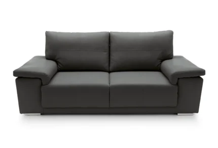 Texas 3 Seater Leather Sofa | Black