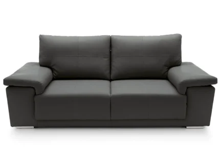 Texas 3 Seater Leather Sofa | Black