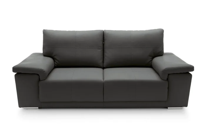 Texas 3 Seater Leather Sofa | Black