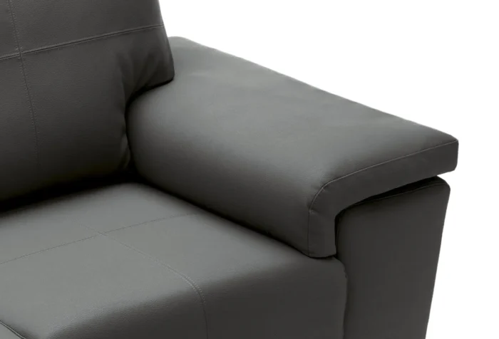 Texas 3 Seater Leather Sofa | Black - Image 2
