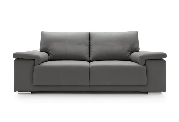 Texas 3 Seater Leather Sofa  | Dark Gray