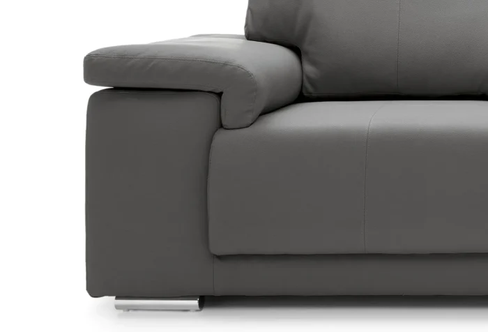Texas 3 Seater Leather Sofa  | Dark Gray - Image 4