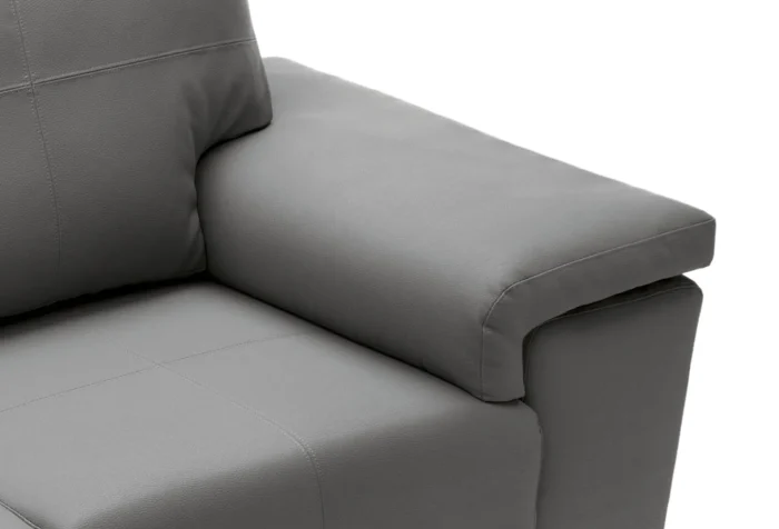 Texas 3 Seater Leather Sofa  | Dark Gray - Image 3