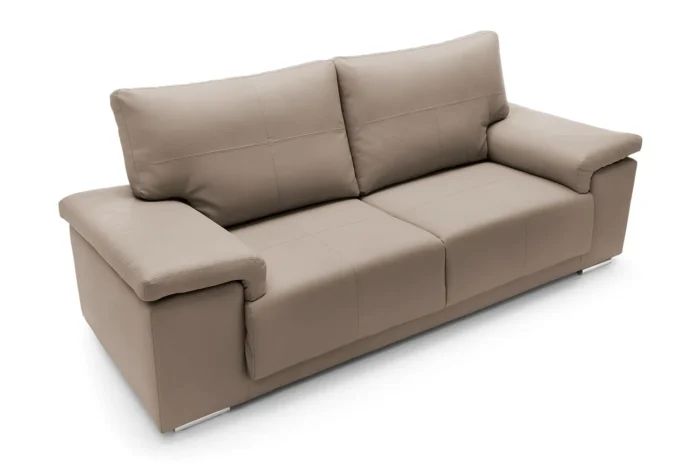 Texas 3 Seater Leather Sofa  | Taupe - Image 5