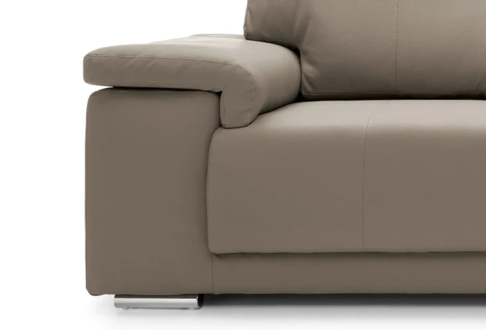 Texas 3 Seater Leather Sofa  | Taupe - Image 3