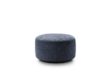 Ingrid Chenille Swivel Footstool | Dark Blue