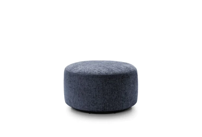 Ingrid Chenille Swivel Footstool | Dark Blue