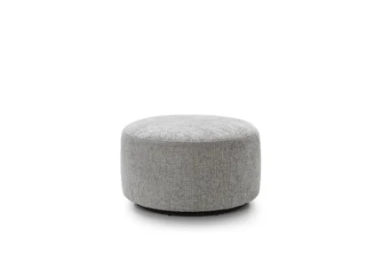 Ingrid Chenille Swivel Footstool | Light Gray