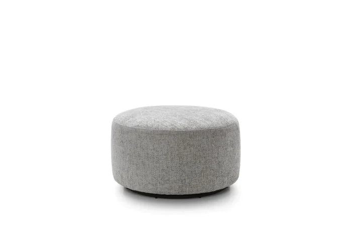 Ingrid Chenille Swivel Footstool | Light Gray