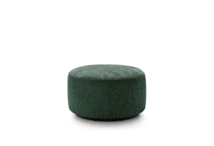Ingrid Chenille Swivel Footstool | Jungle Green