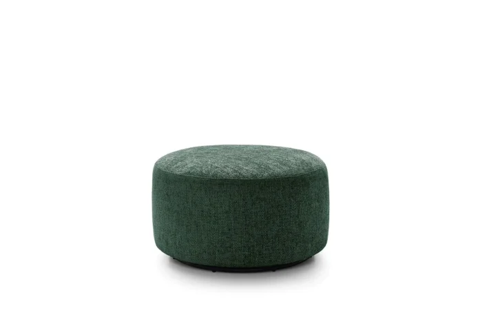 Ingrid Chenille Swivel Footstool | Jungle Green