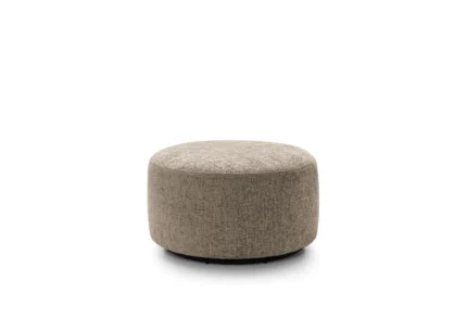 Ingrid Chenille Swivel Footstool | Taupe