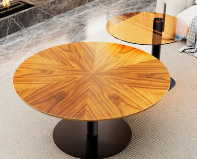 Fativo 2 Pcs Nesting Coffee Table Set With Round Tabletop