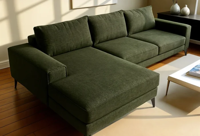 Venice Basket Weave Corner Sofa | Forest Green - Image 6