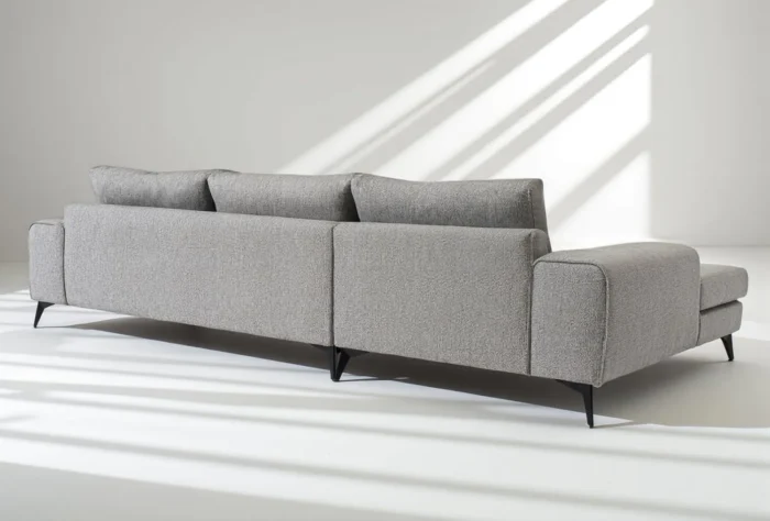 Venice Basket Weave Corner Sofa | Light Grey - Image 3